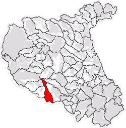 Location of Chiojdeni in Vrancea County