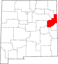 Map of New Mexico highlighting Quay County