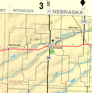 Map of Rawlins Co, Ks, USA