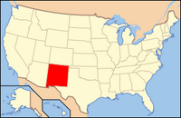 Map of the U.S. highlighting New Mexico