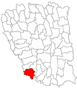 Location of Nămoloasa in Galați County