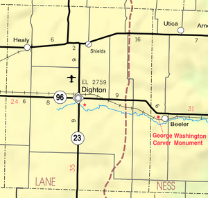 Map of Lane Co, Ks, USA