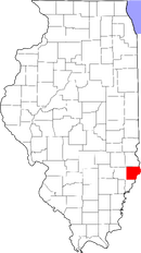 Map of Illinois highlighting Lawrence County