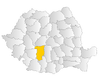 Map of Romania highlighting Vâlcea County