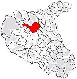 Location of Vidra in Vrancea County