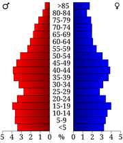 USA Dubuque County, Iowa age pyramid