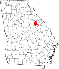Map of Georgia highlighting Warren County