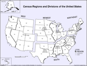 US Census geographical region map