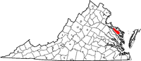 Map of Virginia highlighting Richmond County