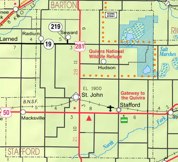 Map of Stafford Co, Ks, USA