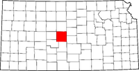 Map of Kansas highlighting Barton County