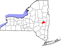 Map of New York highlighting Schenectady County