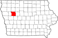 Map of Iowa highlighting Sac County