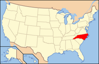Map of the U.S. highlighting North Carolina
