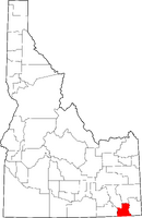 Map of Idaho highlighting Franklin County