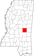 Map of Mississippi highlighting Newton County