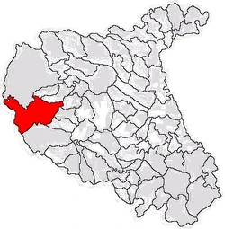Location of Nistorești in Vrancea County