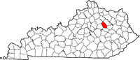 Map of Kentucky highlighting Montgomery County