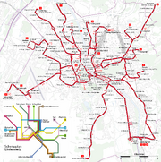 Map of the Salzburg trolleybus