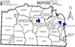 Greene County Pa Township Map Greene County, Pennsylvania | Familypedia | Fandom