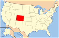 Map of the U.S. highlighting Colorado