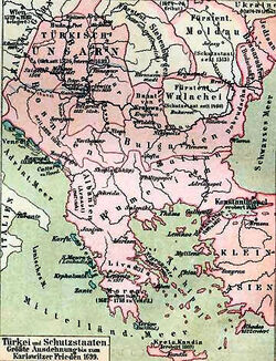 Türkei und Schutzstaaten Größte Ausdehnung bis zum Karlowitzer Frieden 1699