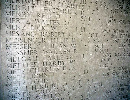 WWII-Graves-MesserlyJW.jpg (81 KB) Julian's name on the Wall of the Missing