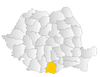 Map of Romania highlighting Teleorman County