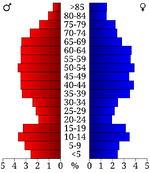 USA Marion County, Arkansas age pyramid