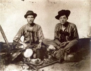 Daniel Hull and Christopher Darius Gorman of the Wisconsin 8th Infantry Eagle Regiment Company B about 1863.