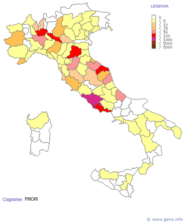 PRIORI (ORIGINE COGNOME)