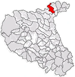 Location of Adjud in Vrancea County