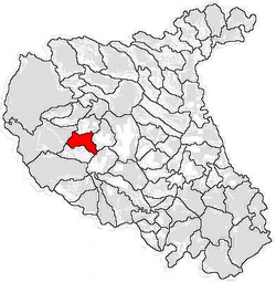Location of Paltin in Vrancea County
