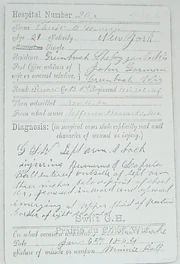 C.D. Gorman's Civil War medical record detailing his wound through his left arm and shoulder exiting his right shoulder