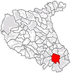 Location of Tătăranu in Vrancea County