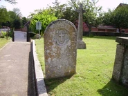 St. Peter's churchyard, Cringleford, showing location of John William Ewing's grave.