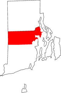 Map of Rhode Island highlighting Kent County