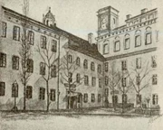 The Vilnius University campus in the 19th century.