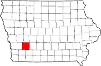Map of Iowa highlighting Cass County