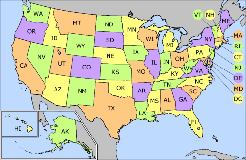 US state abbrev map