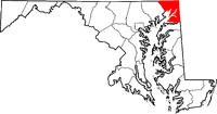 Map of Maryland highlighting Cecil County