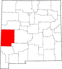 Map of New Mexico highlighting Catron County