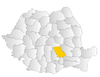 Map of Romania highlighting Prahova County