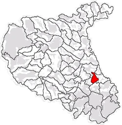 Location of Răstoaca in Vrancea County