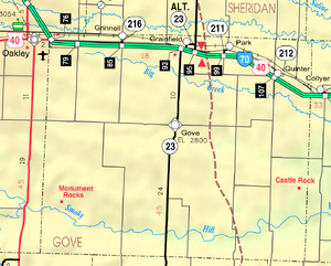 Map of Gove Co, Ks, USA