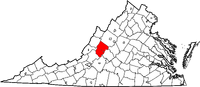 Map of Virginia highlighting Rockbridge County