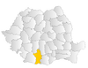 Map of Romania highlighting Olt County