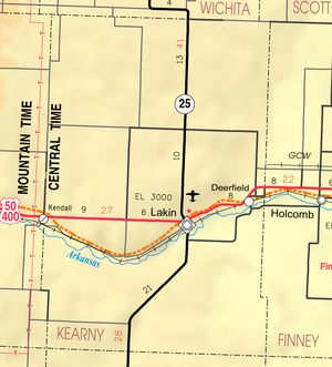 Map of Kearny Co, Ks, USA