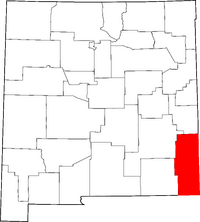 Map of New Mexico highlighting Lea County