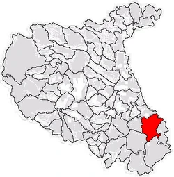 Location of Vulturu in Vrancea County